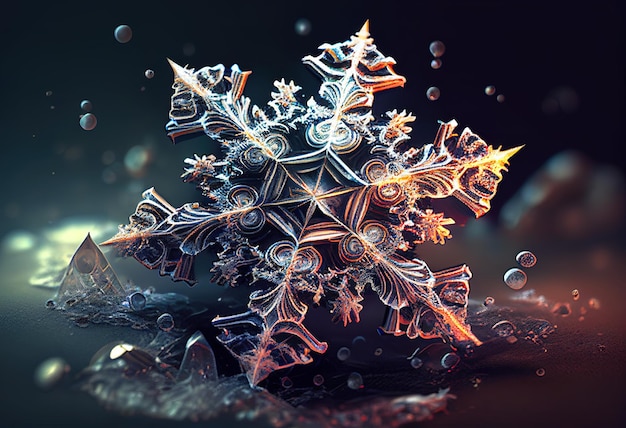 Snowflake illustration AI generative