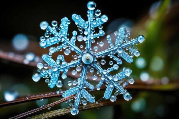 Foto decorazione invernale astratta dell'arte di snowflake in macro