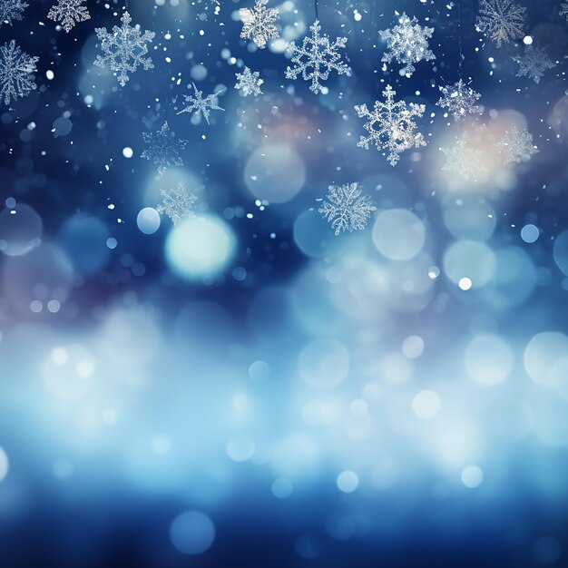 Snowflake Serenity Christmas Background with Bokeh Design