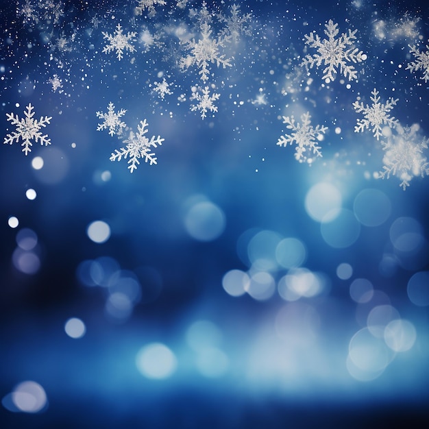 Snowflake Serenity Christmas Background with Bokeh Design