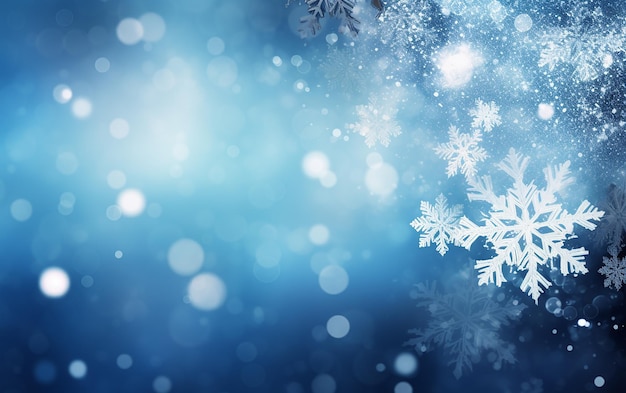 Snowflake Serenity Christmas Background with Bokeh Design