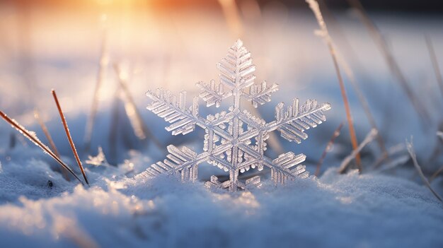 snowflake on snow