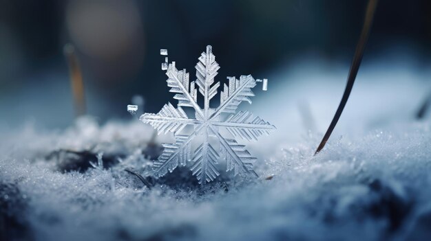 snowflake in the snow