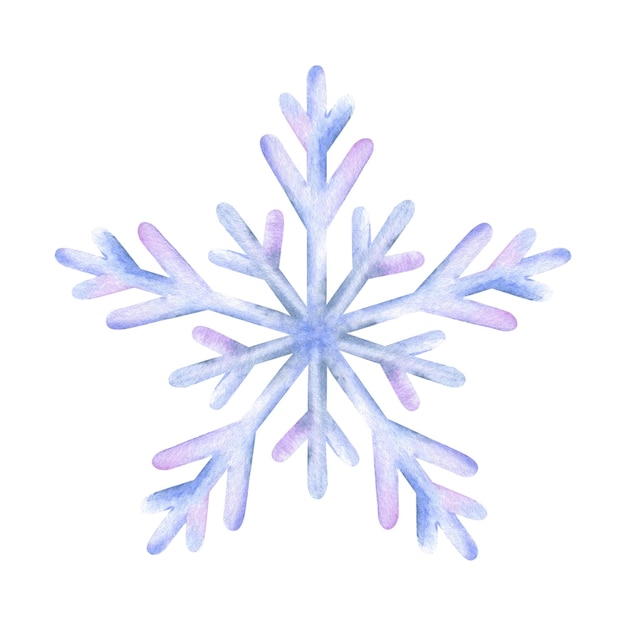 Фото Снежинка акварельная иллюстрация праздник традиционного украшения символ зимы и холода