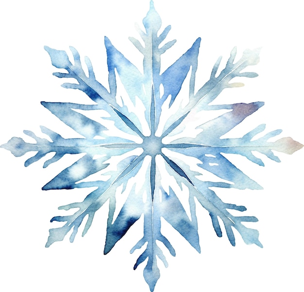 Snowflake watercolor isolated on white