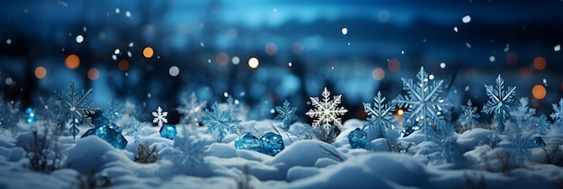 Snowflake winter banner pattern illustration