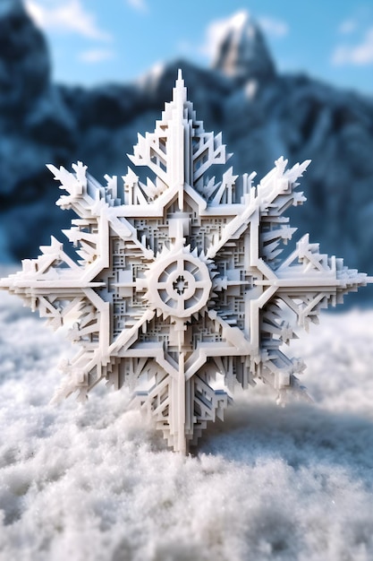 A snowflake with the number 6 on it