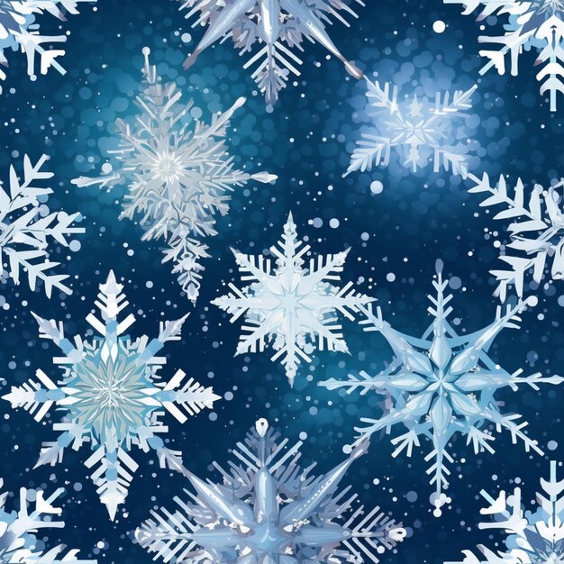 Snowflakes are falling from the sky in a seam pattern generative ai