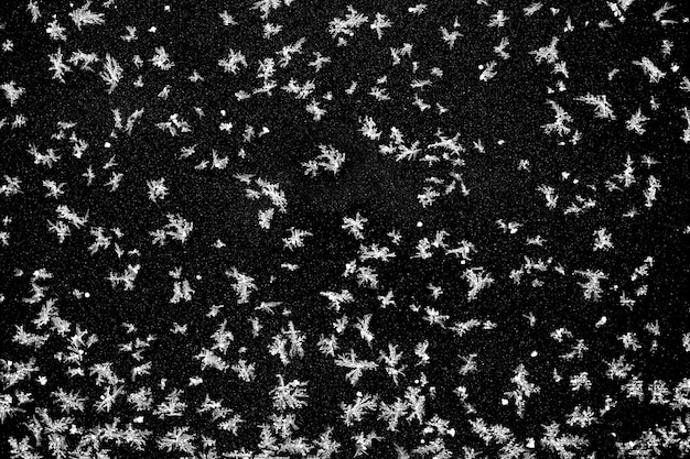 Snowflakes on black background