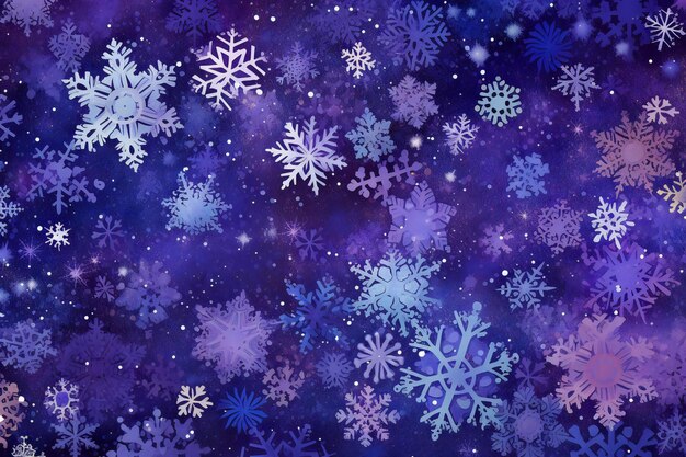 Snowflakes on blue background Christmas and New Year concept