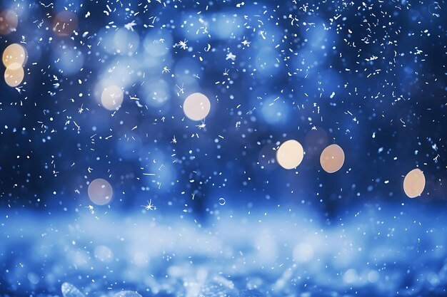 Photo snowflakes and blurred lights