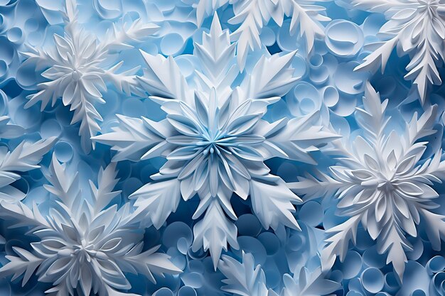 Snowflakes closeup in blue colors