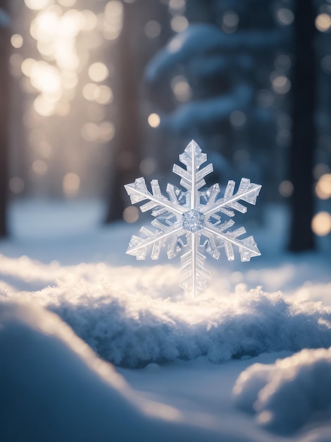 雪花クローズアップ マクロ写真 冬の寒さ 自然の美しさの概念 コピースペース