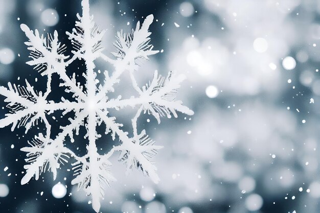 Snowflakes closeup realistic shot