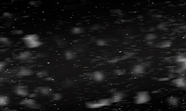 Snowflakes on dark night sky. add winter on photos with overlay screen.