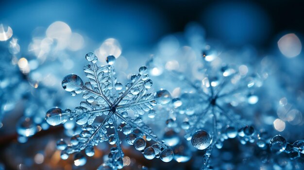 Foto fiocchi di neve in dettaglio cristalli di neve in primo piano