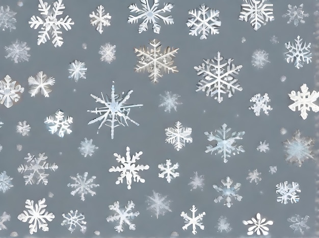 Snowflakes on flat neutral painted background generative ai generated