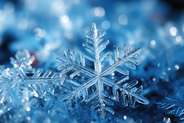 snowflakes frozen in the winter advertising photography