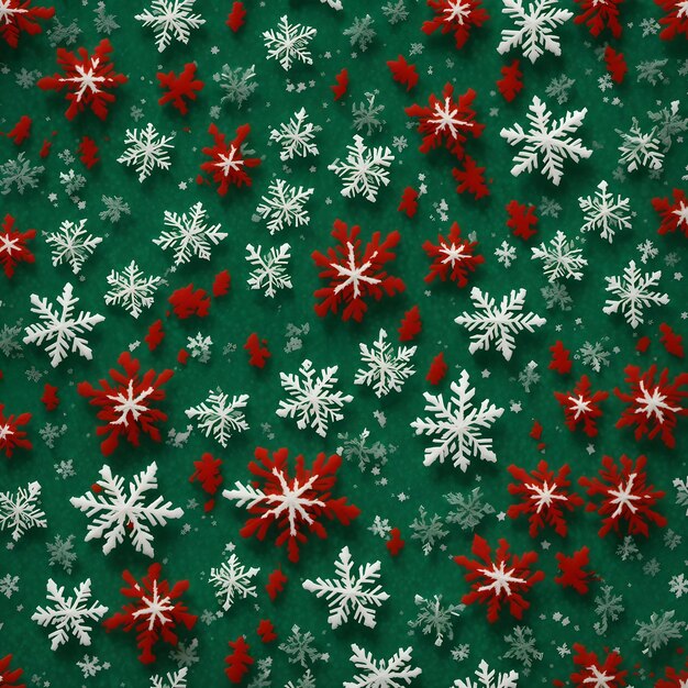 Photo snowflakes on green background