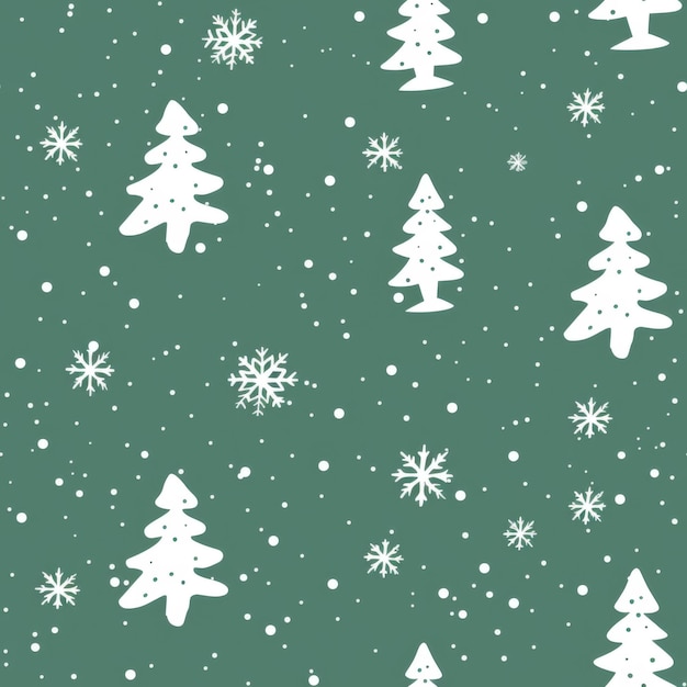 snowflakes on a green background