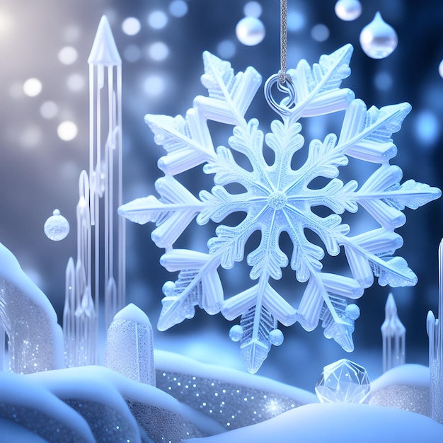 Snowflakes icicles ornaments christmas wallpaper picture