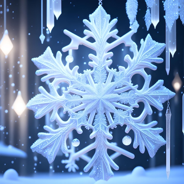 Snowflakes icicles ornaments christmas wallpaper picture