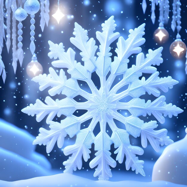 Snowflakes icicles ornaments christmas wallpaper picture