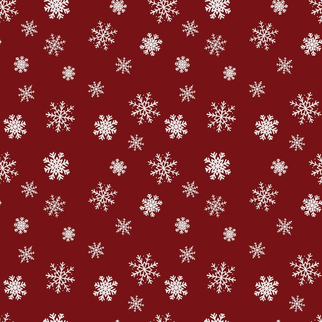 Фото Снежинки на темно-красном фоне бесшовные модели