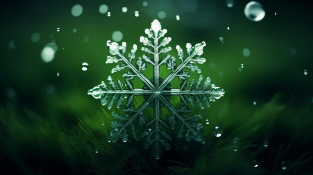 Photo snowflakes photorealistic closeup of frozen snowflake christmas mood snow winter