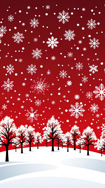 snowflakes on a red background