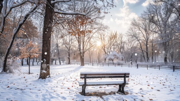 写真 公園の雪の風景