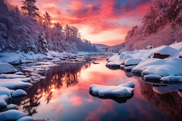 Photo snowkissed valley bliss winter landscape photo