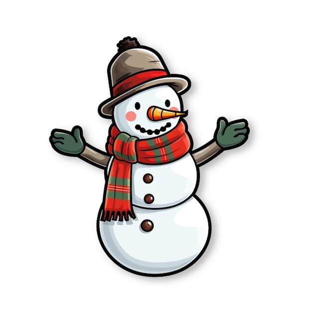 Snowman cartoon sticker