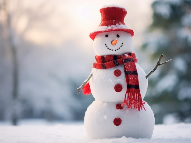 Photo snowman character snowman background