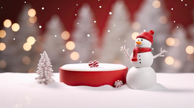 Snowman and Christmas Podium for Product Display