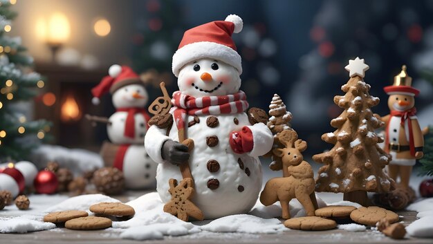 the snowman and cookies