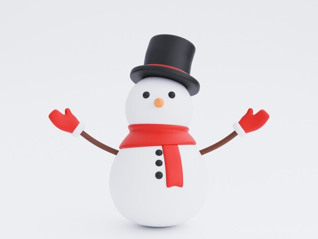 Photo snowman illustration premium photo 3d render