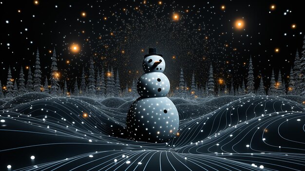 Photo snowman lidar dot pattern