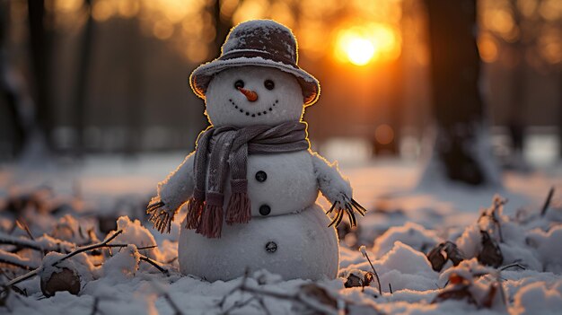 Foto l'uomo di neve nel parco