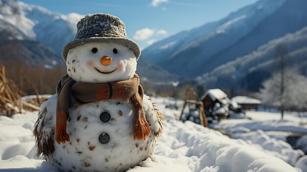 Foto l'uomo di neve nel parco