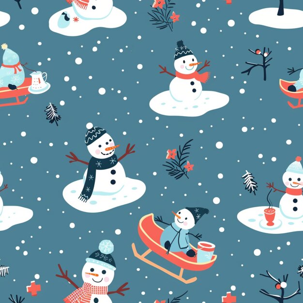 Photo snowman pattern