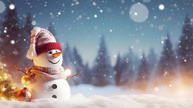 Photo snowman in the snow