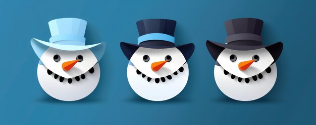 Photo snowman in winter snow landscape christmas background banner generative ai