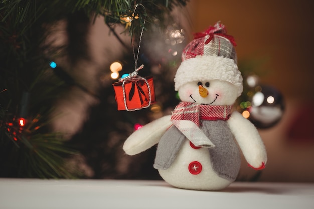  snowman on wooden table