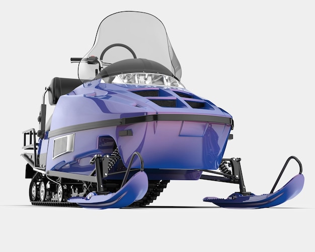 Snowmobile isolated on background 3d rendering illustration