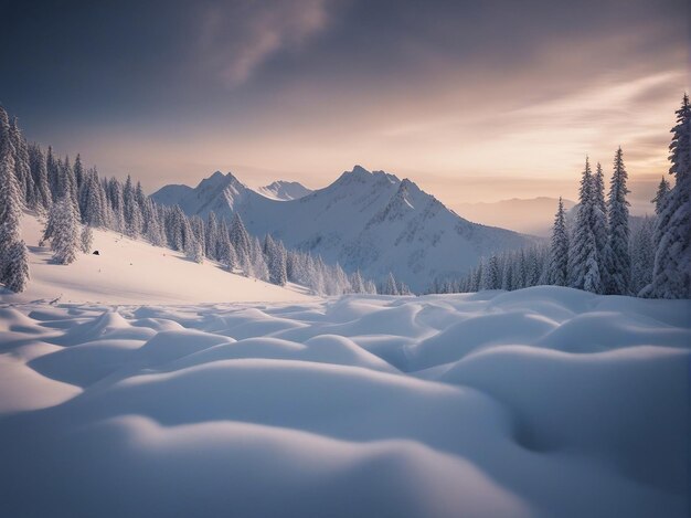 Foto montagna di neve