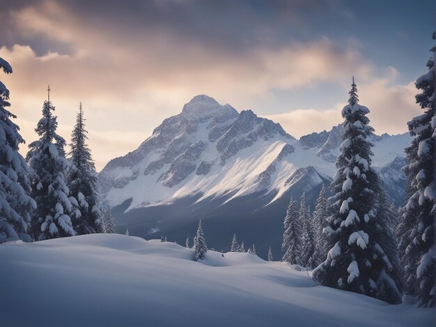 Foto montagna di neve