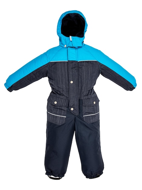 Snowsuit voor kinderen valt op een witte achtergrond