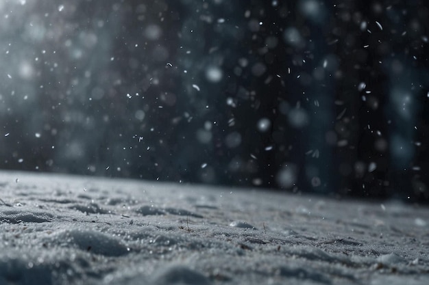 Snowy background with falling snowflakes