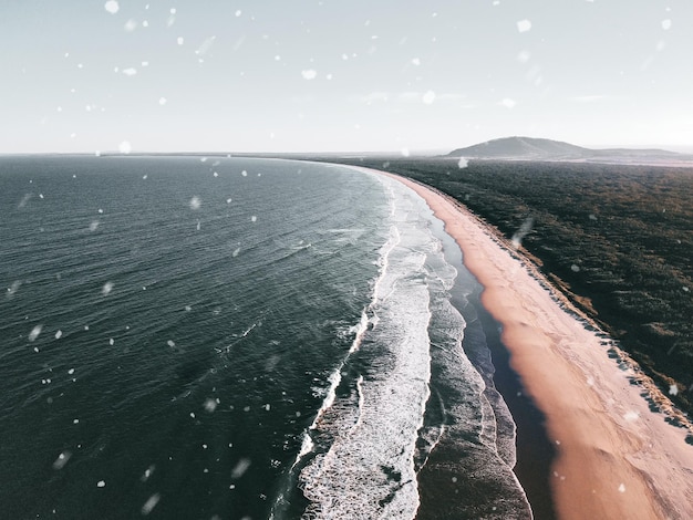 Snowy beach